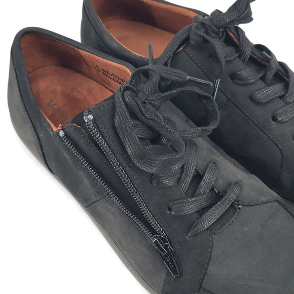 Vionic Abigail Black Nubuck Zip Sneakers‎ Size 10 Weatherproof Comfort Shoes - Picture 3 of 7